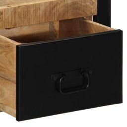 Berkfield Home Bedside Cabinets 2 pcs 40x35x25 cm Solid Rough Wood Mango in Brown - Size: 40 x 35 x 25 cm - thumbnail 6