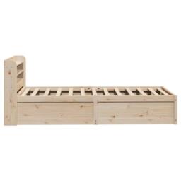 Berkfield Home Bed Frame with Headboard 75x190 cm Small Single Solid Wood Pine in Light Oak - thumbnail 7