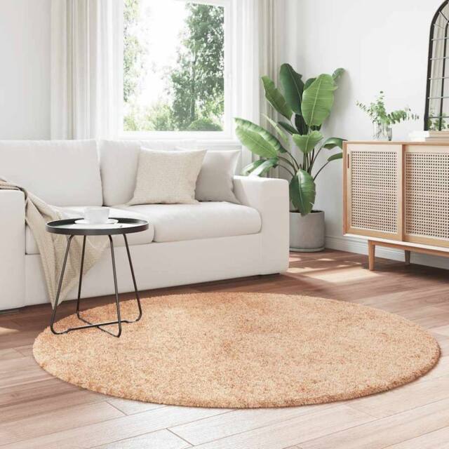 Berkfield Home Shaggy Rug High Pile NAVARRA Beige 160x160 cm Polyester - Size: Medium - image 1