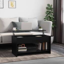 Berkfield Home Coffee Table Black 102x50x52.5 cm Engineered Wood - thumbnail 1