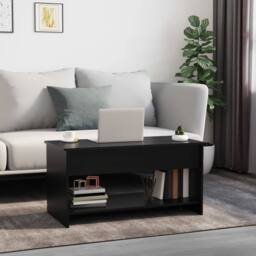 Berkfield Home Coffee Table Black 102x50x52.5 cm Engineered Wood - thumbnail 3