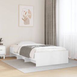 Berkfield Home Bed Frame without Mattress White 90x190 cm Single Engineered Wood - thumbnail 1