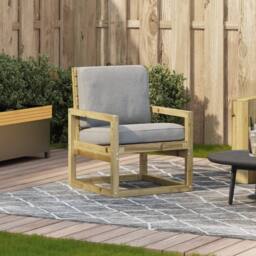 Berkfield Home Garden Chair 57.5x63x76 cm Impregnated Wood Pine in Brown - thumbnail 3
