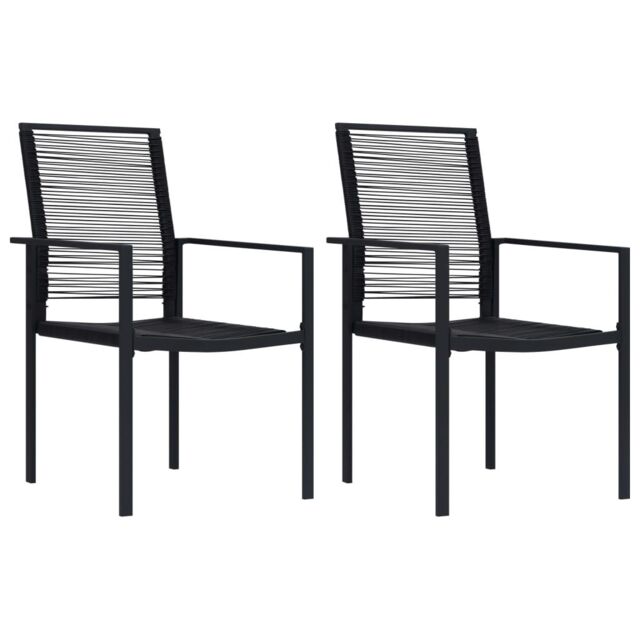 Berkfield Home Garden Chairs 2 pcs PVC Rattan Black - image 1
