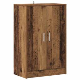Berkfield Home Shoe Cabinet Old Wood 60x35x92 cm Engineered Wood in Brown - Size: 60 x 35 x 92 cm - thumbnail 1