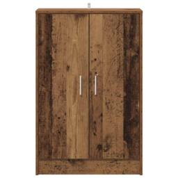 Berkfield Home Shoe Cabinet Old Wood 60x35x92 cm Engineered Wood in Brown - Size: 60 x 35 x 92 cm - thumbnail 4