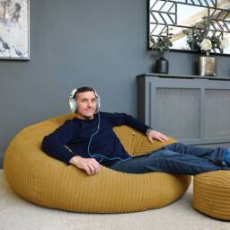 rucomfy Beanbags rucomfy Jumbo Cord Goliath - Giant Indoor Bean Bag Chair for Adults in Mustard
