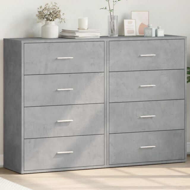 Berkfield Home Sideboards 2 pcs Concrete Grey 60x31x84 cm Engineered Wood - Size: 60 x 31 x 84 cm - image 1