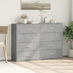 Berkfield Home Sideboards 2 pcs Concrete Grey 60x31x84 cm Engineered Wood - Size: 60 x 31 x 84 cm - thumbnail 3
