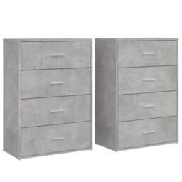 Berkfield Home Sideboards 2 pcs Concrete Grey 60x31x84 cm Engineered Wood - Size: 60 x 31 x 84 cm - thumbnail 2