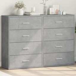 Berkfield Home Sideboards 2 pcs Concrete Grey 60x31x84 cm Engineered Wood - Size: 60 x 31 x 84 cm - thumbnail 1