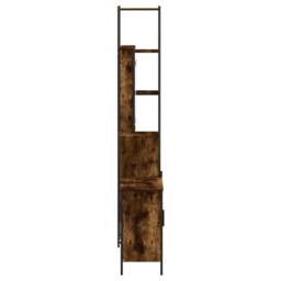 Berkfield Home 3 Piece Bathroom Furniture Set Smoked Oak Engineered Wood in Brown - thumbnail 7