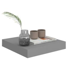 Berkfield Home Durable Floating Wall Shelves 4 pcs Grey 23x23.5x3.8 cm MDF - thumbnail 1