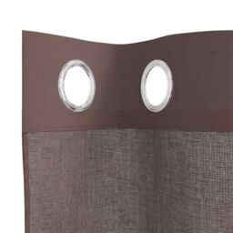 Berkfield Home Voile Curtains with Grommets 2 pcs Brown 140x225 cm - thumbnail 5