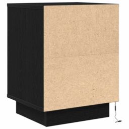 Berkfield Home Bedside Cabinet with LED Lights¬†Black 38x34x50 cm in Black - Size: 38 x 34 x 50 cm - thumbnail 8
