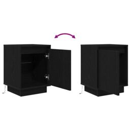 Berkfield Home Bedside Cabinet with LED Lights¬†Black 38x34x50 cm in Black - Size: 38 x 34 x 50 cm - thumbnail 9