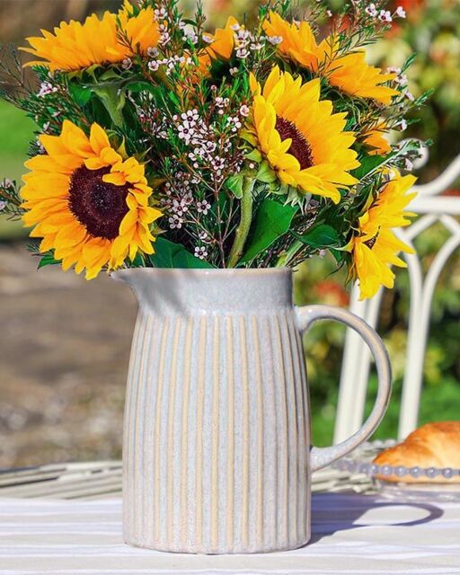Dibor Traditional Large Rustic Flower Pot Decoration Pitcher Jug Vase in Blue - image 1