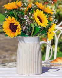 Dibor Traditional Large Rustic Flower Pot Decoration Pitcher Jug Vase in Blue - thumbnail 1
