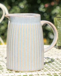 Dibor Traditional Large Rustic Flower Pot Decoration Pitcher Jug Vase in Blue - thumbnail 3
