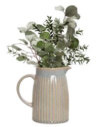 Dibor Traditional Large Rustic Flower Pot Decoration Pitcher Jug Vase in Blue - thumbnail 2
