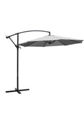 Garden Sanctuary Large 3m Patio Parasol Garden Umbrella for Sunshade & Rainwith Cross Base in Light Grey - thumbnail 5