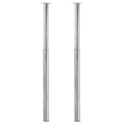 Berkfield Home Sturdy 2 Telescopic Table Legs Chrome 710 mm-1100 mm in Silver - thumbnail 3