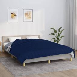 Berkfield Home Weighted Blanket Blue 200x220 cm 9 kg Fabric in Navy - thumbnail 2