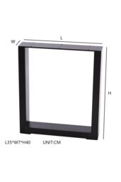 Living and Home 2Pcs Furniture Replacement Leg Industrial Heavy Duty Rectangular Iron Table Legs in Black - thumbnail 6
