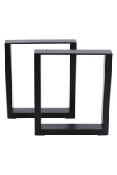 Living and Home 2Pcs Furniture Replacement Leg Industrial Heavy Duty Rectangular Iron Table Legs in Black - thumbnail 1