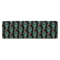 Benjamin Tate Design Embroidery Colorful Simplified Ethnic Flowers & Skull Pattern Runner Rug in Natural - Size: 67 cm x 230 cm - thumbnail 1