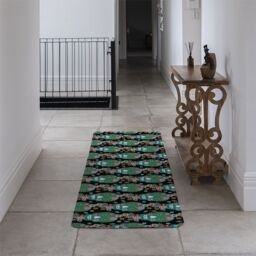 Benjamin Tate Design Embroidery Colorful Simplified Ethnic Flowers & Skull Pattern Runner Rug in Natural - Size: 67 cm x 230 cm - thumbnail 3