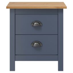 Berkfield Home Bedside Cabinets Hill 2pcs Grey 46x35x49.5 cm Pine Wood - thumbnail 3
