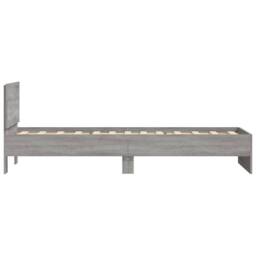 Berkfield Home Durable Bed Frame Frame with Headboard Grey Sonoma 75x190 cm Smal - Size: Small Single - thumbnail 6