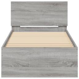 Berkfield Home Durable Bed Frame Frame with Headboard Grey Sonoma 75x190 cm Smal - Size: Small Single - thumbnail 5