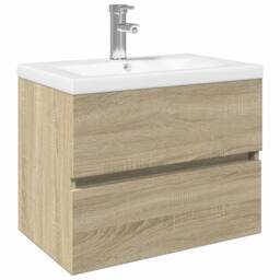 Berkfield Home 2 Piece Bathroom Furniture Set Ceramic & Engineered Wood in Brown