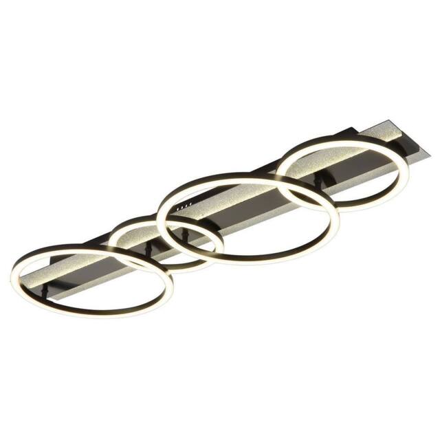 Netlighting Norberto Quad Ring Semi Flush Ceiling Light Matt Black LED 4000K - image 1