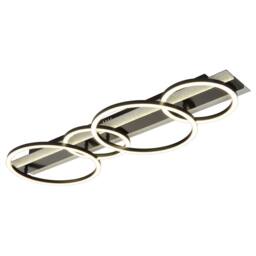 Netlighting Norberto Quad Ring Semi Flush Ceiling Light Matt Black LED 4000K - thumbnail 1