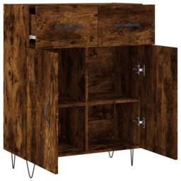 Berkfield Home Sideboard Smoked Oak 69.5x34x90 cm Engineered Wood in Brown - thumbnail 5