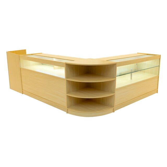 Monstershop Europa LED Shop Counter Set B1500, C1500, TB60 & LM60 - Maple in Beige - image 1