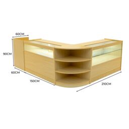 Monstershop Europa LED Shop Counter Set B1500, C1500, TB60 & LM60 - Maple in Beige - thumbnail 3