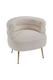 Living and Home Sherpa White Sofa Chair for livingroom in Beige - thumbnail 2