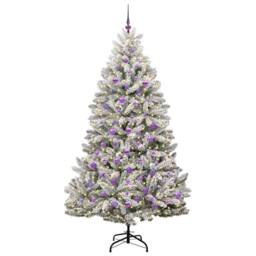 Berkfield Home Artificial Christmas Tree Green & White 210 cm PVC & Metal - thumbnail 3