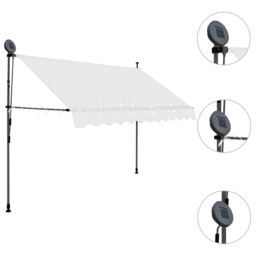Berkfield Home Manual Retractable Awning with LED 300 cm Cream in Beige - thumbnail 3