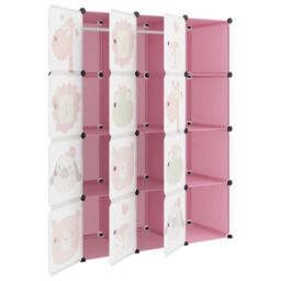 Berkfield Home Cube Storage Cabinet for Kids with 12 Cubes Pink PP - thumbnail 6