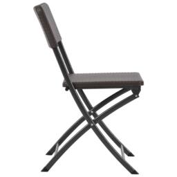 Berkfield Home Durable Folding Garden Chairs 2 pcs HDPE & Steel Brown - thumbnail 4