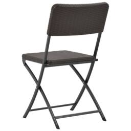Berkfield Home Durable Folding Garden Chairs 2 pcs HDPE & Steel Brown - thumbnail 5