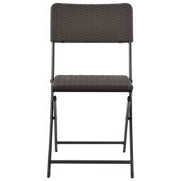 Berkfield Home Durable Folding Garden Chairs 2 pcs HDPE & Steel Brown - thumbnail 1