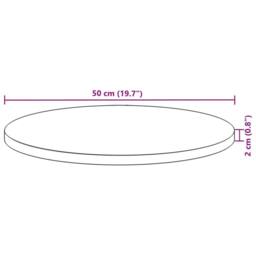 Berkfield Home Table Top Round √ò50x2 cm Solid Wood Acacia in Brown - Size: 50x2 cm - thumbnail 9