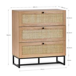 Cheshire Premium Trelawny 3 Drawer Chest - Oak in Brown - thumbnail 6