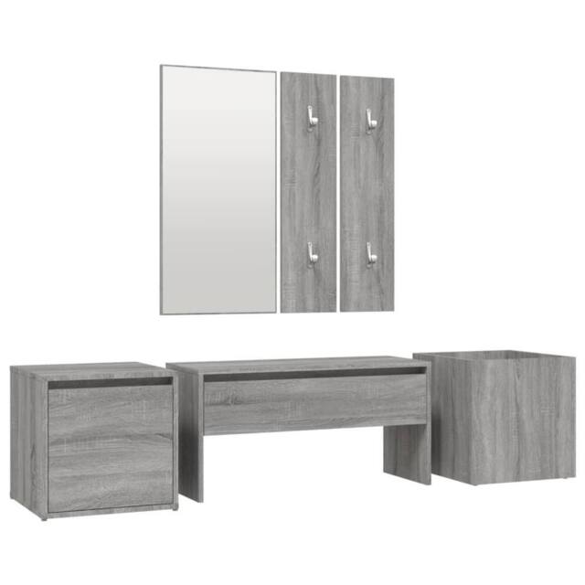 Berkfield Home Hallway Furniture Set Grey Sonoma Engineered Wood - image 1